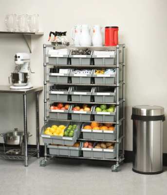 Seville Classics 7-Tier NSF 16-Bin Rack