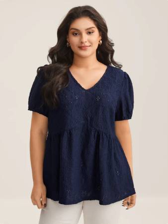 BLOOMCHIC Back Bow Tie Textured Top