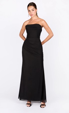 Little Mistress Black Mesh Bandeau Maxi Dress