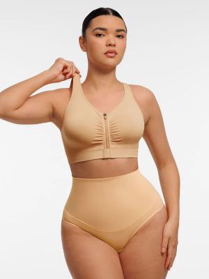 Feelingirl Seamless Front-Opening Zipper Bra