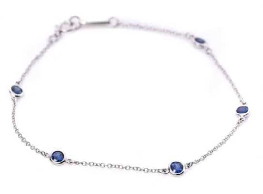 FASHIONPHILE Tiffany Platinum Blue Sapphire Elsa Peretti Bracelet